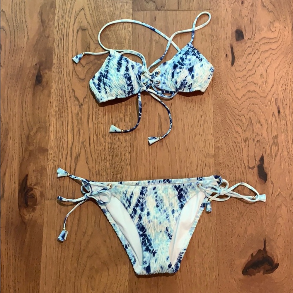 Victoria’s Secret tie dye tie up bathing suit